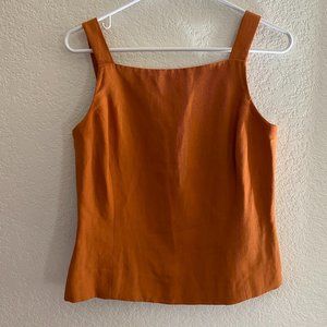 Ann Taylor Pumpkin Button Back Crop Tank Top